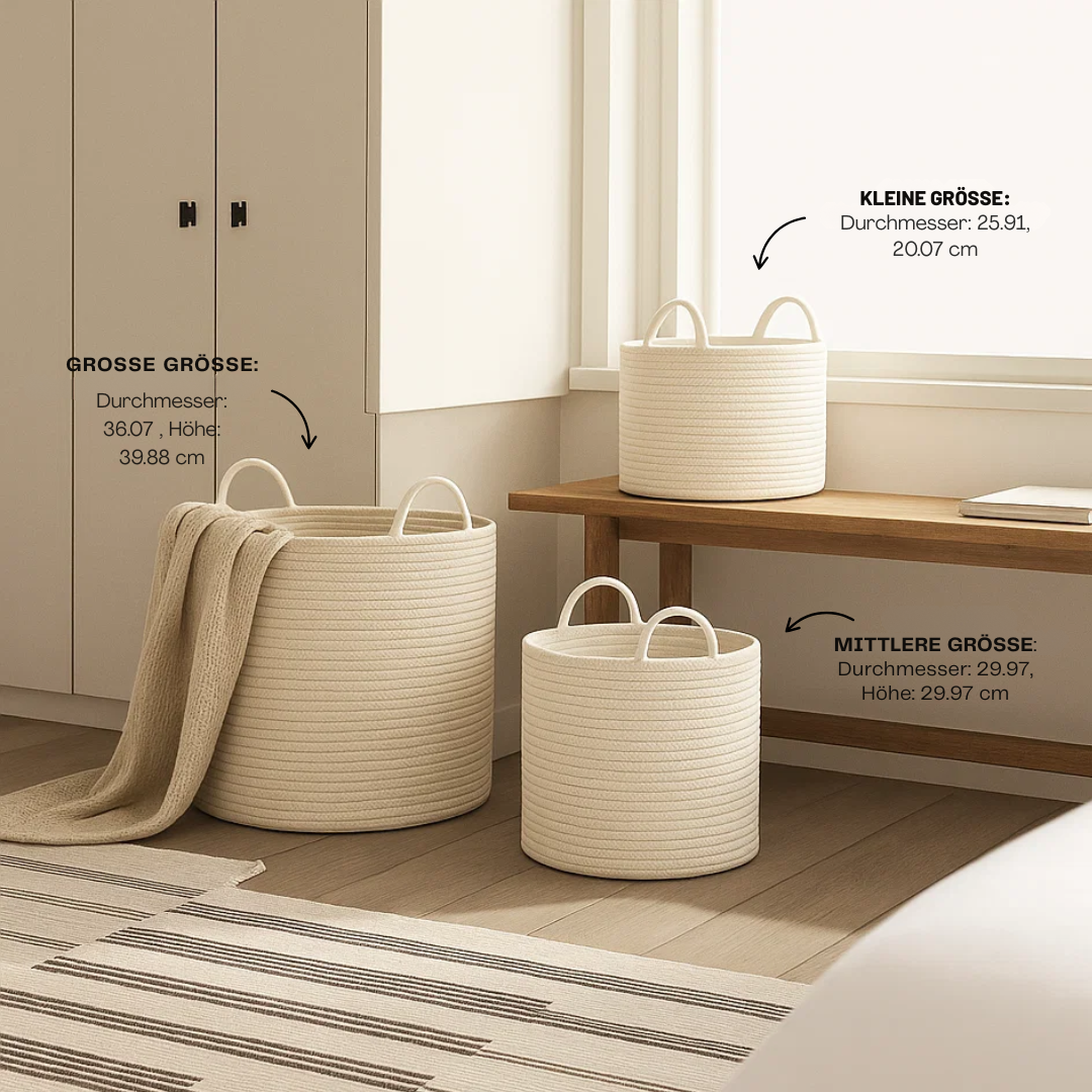 Sophie – Stilvoller geflochtener Handtuchkorb – Platzsparendes Design