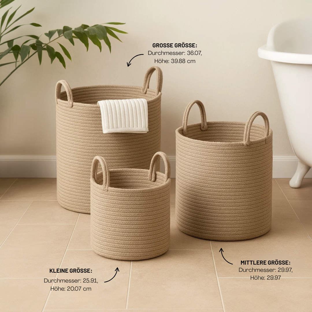 Sophie – Stilvoller geflochtener Handtuchkorb – Platzsparendes Design